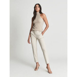 Women's REISS Joanne Slim Beige Trousers Size 2